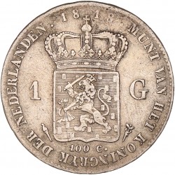 1 Gulden Willem I 1818 U. Zeer fraai -.