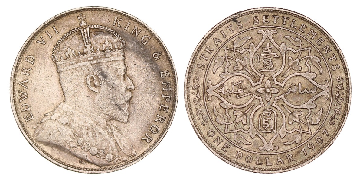 Straits Settlement. Edward VII. Dollar. 1907.