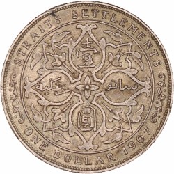 Straits Settlement. Edward VII. Dollar. 1907.
