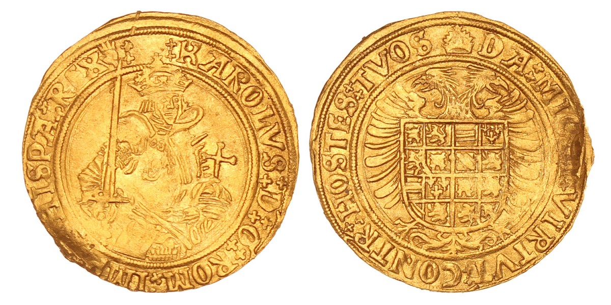 Gouden Reaal. Karel V, Brabant (Antwerpen). Z.j. (1521 - 1566). Prachtig.