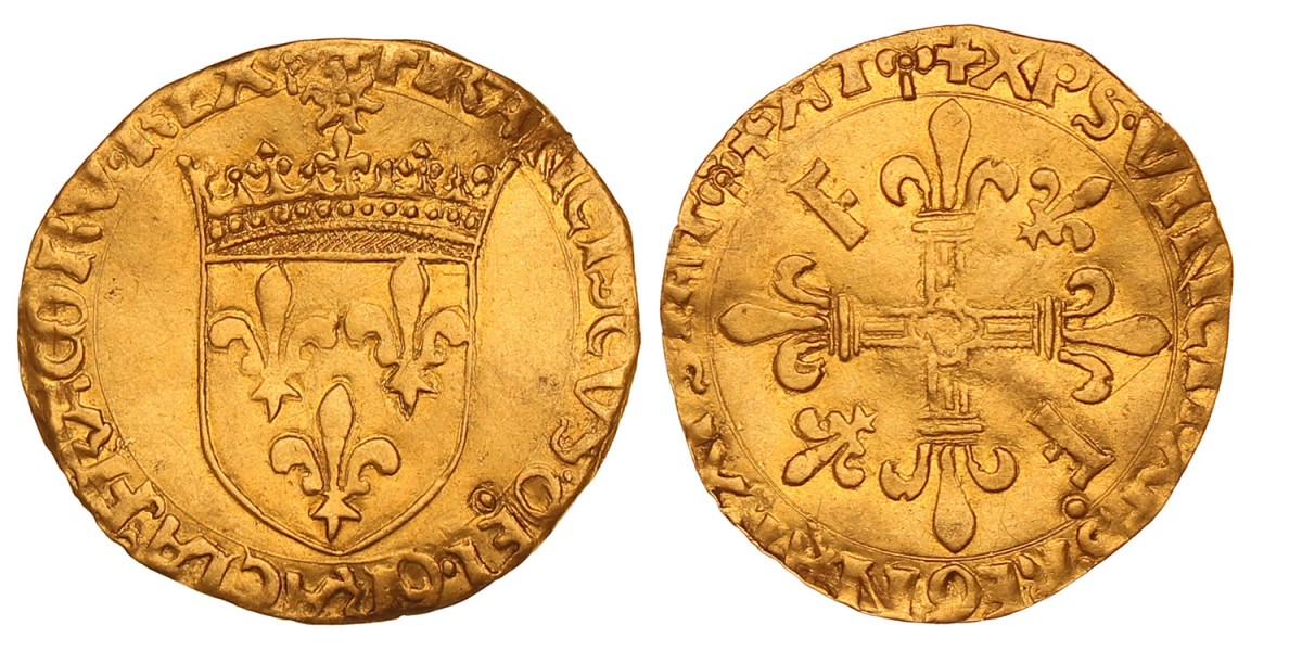 France. François I. Ecu d'or au soleil. N.D. (1519).