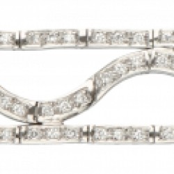 Witgouden entourage armband bezet met ca. 1.26 ct. diamant - 18 kt.