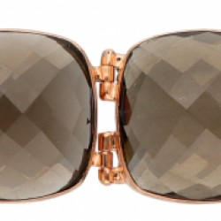 Roségoud verguld zilveren armband bezet met checkerboard geslepen rookkwarts - 835/1000.