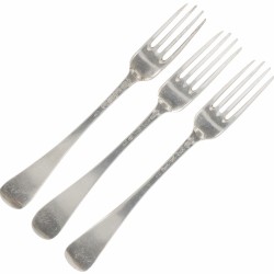 (3) delige set dinervorken (Arend Hoogland 1733-1784) zilver.