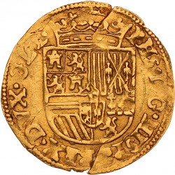 Halve gouden Reaal. Gelderland. Filips II. Z.j. (1562 - 1562). Zeer Fraai +.