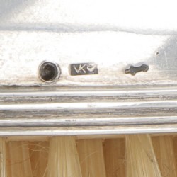 Kledingborstel zilver.