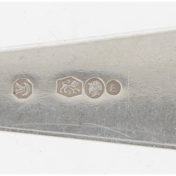 (6) delige set dinervorken "Hollands puntfilet" zilver.