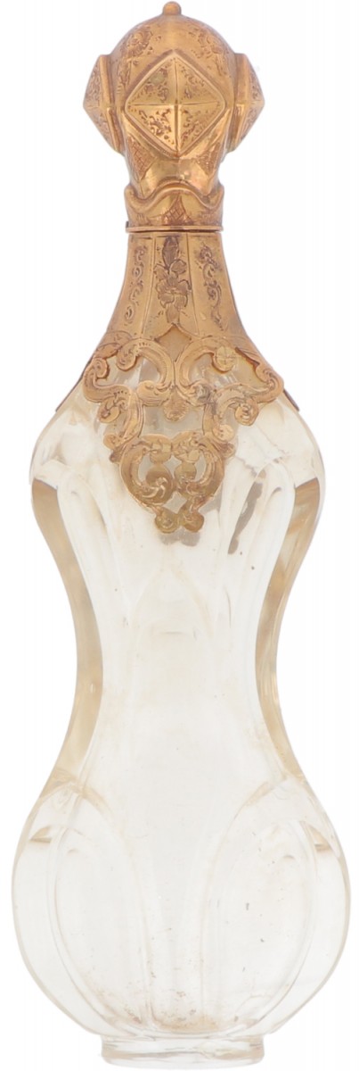 Parfum flacon goud.