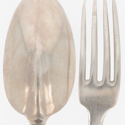 Lepel & vork (Brussel Theodorus Smeesters 1785 ) zilver.