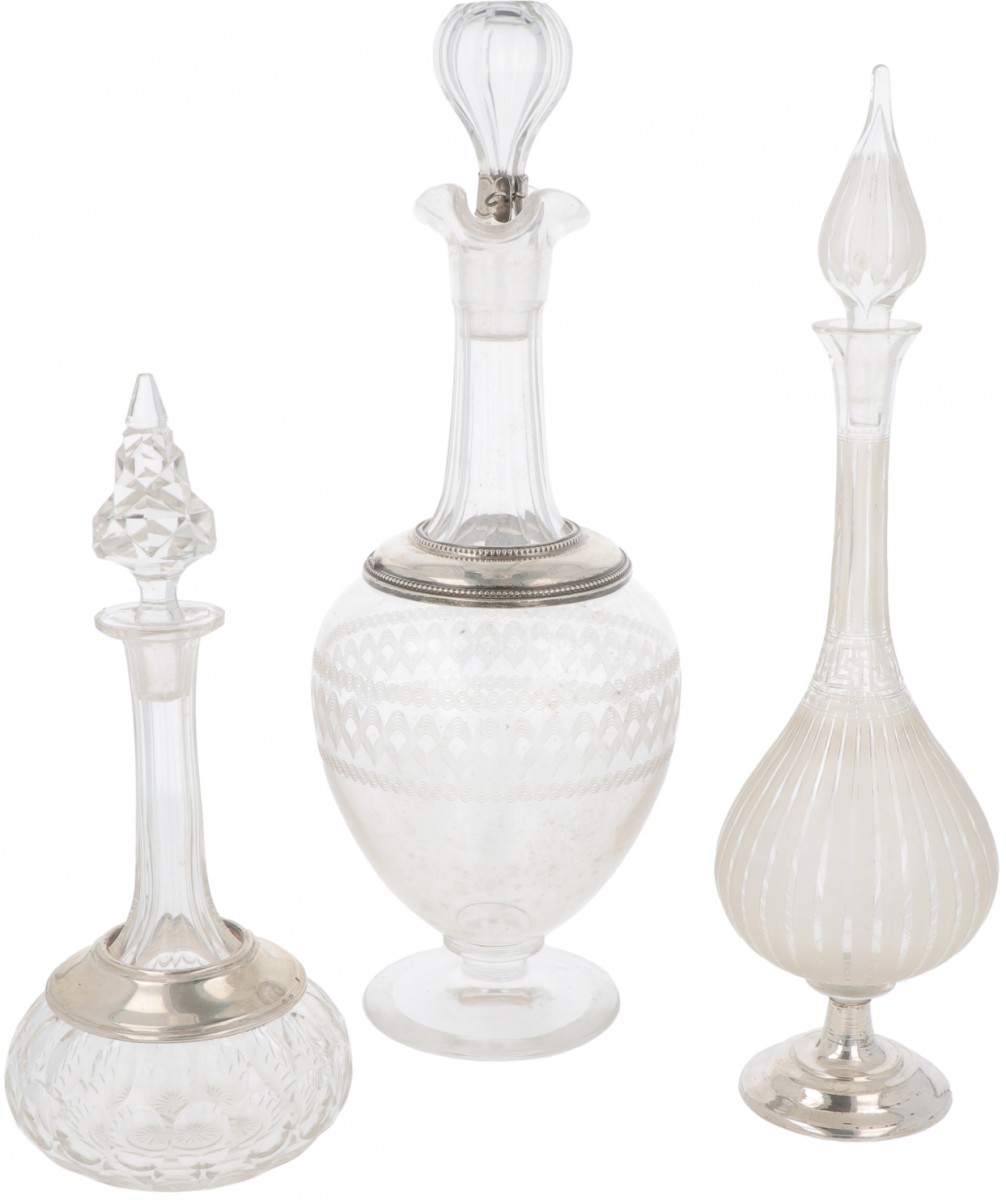 (3) delig lot flacons zilver.