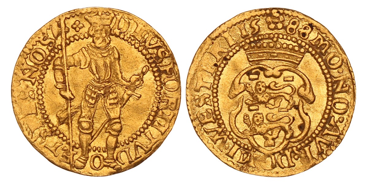 Gouden Dukaat - Hongaars type. West-Friesland. 1588/86 (?). Zeer Fraai.