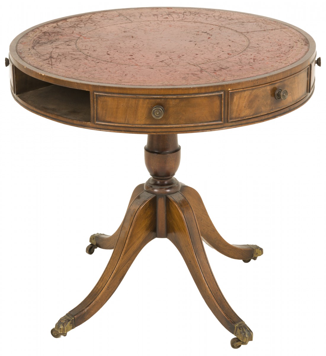 Een ronde mahoniehouten Regency-stijl tafel, Engeland, 20e eeuw.