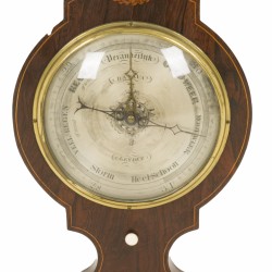 Een Louis XVI-stijl banjobarometer, met opschrift: D.A. Sala, Leyden, Holland, 20e eeuw.