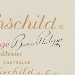 Naar John Huston (1906 - 1987), een ontwerp voor wijnetiket voor Mouton Rothschild. 1982