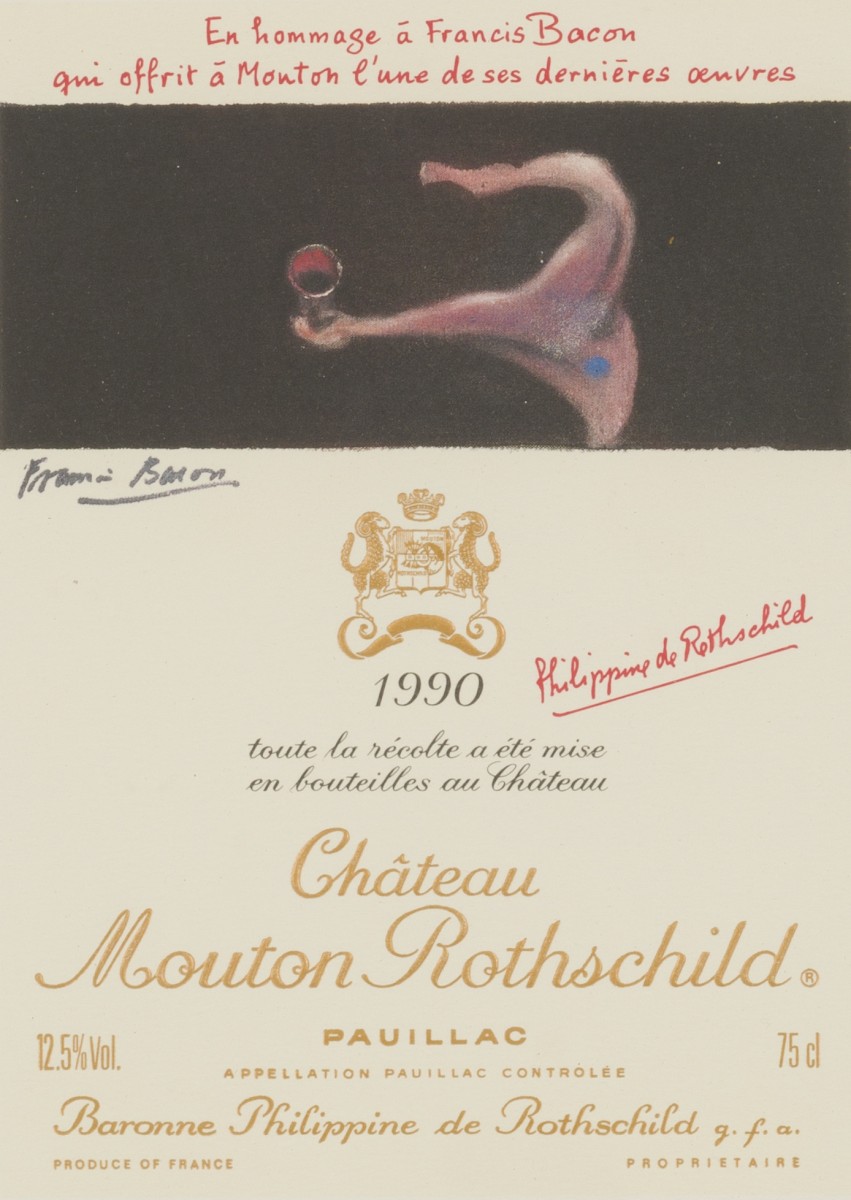 Naar Francis Bacon (1909 - 1992), een ontwerp voor wijnetiket Mouton Rothschild. 1990.