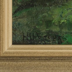 Henriëtte Pessers (Tilburg 1899 - 1986), Gezicht op een witte hoeve in een landschap.