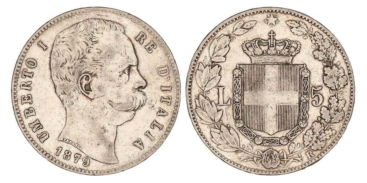 Italy Kingdom. Umberto I. 5 Lire. 1879 R.
