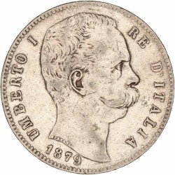 Italy Kingdom. Umberto I. 5 Lire. 1879 R.