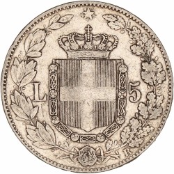 Italy Kingdom. Umberto I. 5 Lire. 1879 R.
