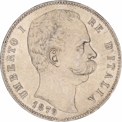 Italy. Kingdom. Umberto I. 5 Lire. 1879 R.