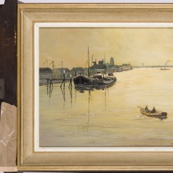 W. van Dam, ca. 1910, Op de Merwede bij Dordrecht.