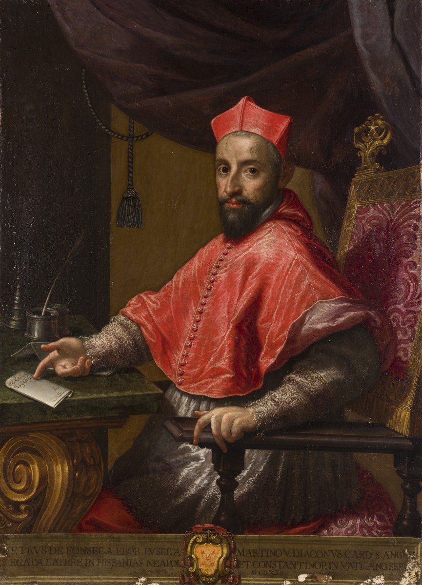 Italiaanse School, 16e/17e eeuw. Portret van kardinaal Petrus de Fonseca/ Pedro a Fonseca (Cortizada 1528 - 1599 Lissabon).