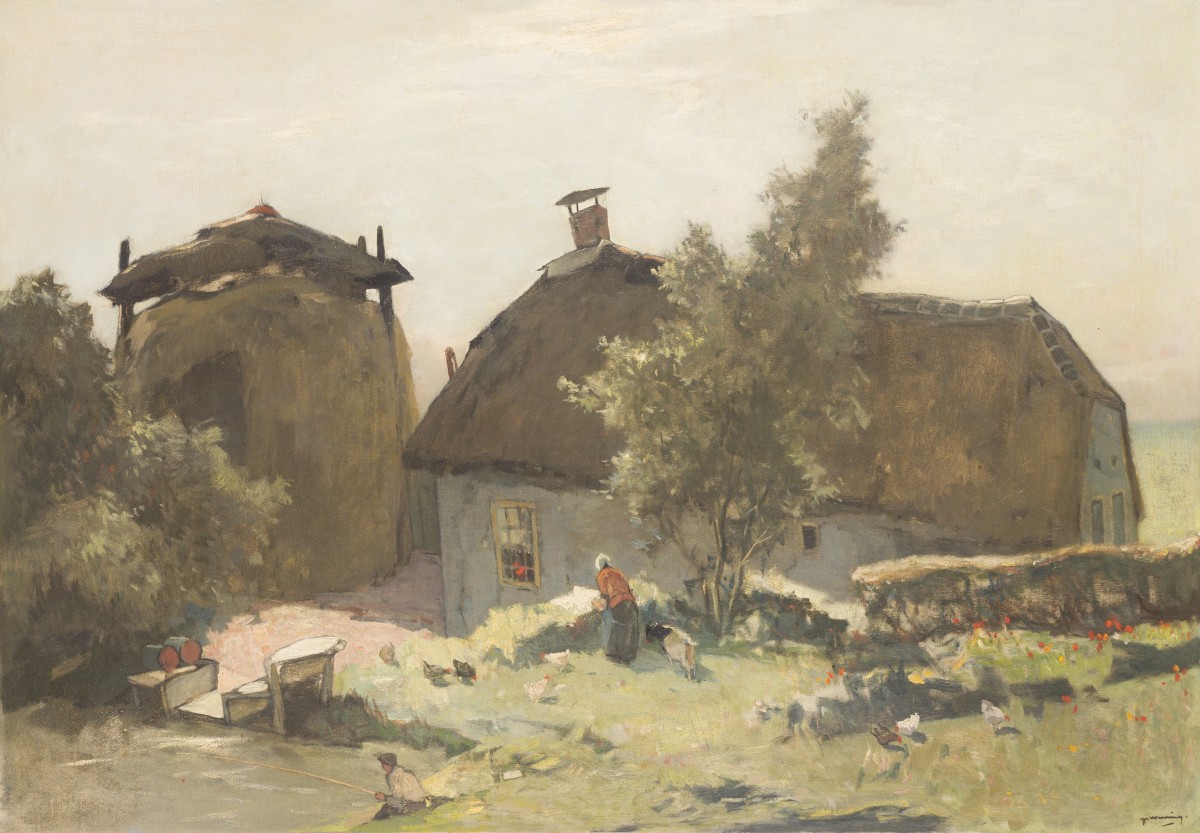 Ype Heerke Wenning (Leeuwarden 1879 - 1959 Wassenaar), Een boerenhoeve in een landschap.