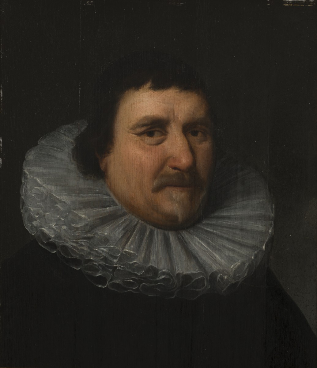 Omgeving Michiel van Mierevelt, 17e eeuw. Portret van een man met molensteenkraag.