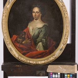 Navolger Aert Schouman (Dordrecht 1710 - 1792 Den Haag), Dubbelportret van een elegant echtpaar.