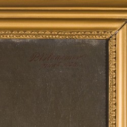 P.A. Haaxman (Delft 1814 - 1887), Portret van een dame met gouden broche.