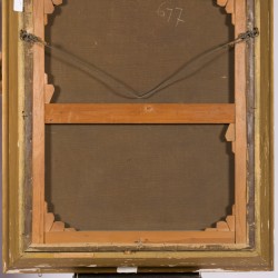 P.A. Haaxman (Delft 1814 - 1887), Portret van een dame met gouden broche.