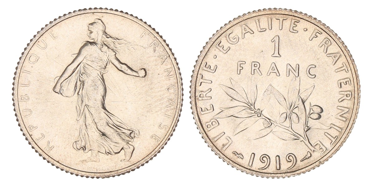 France. Third Republic. Franc. 1919.