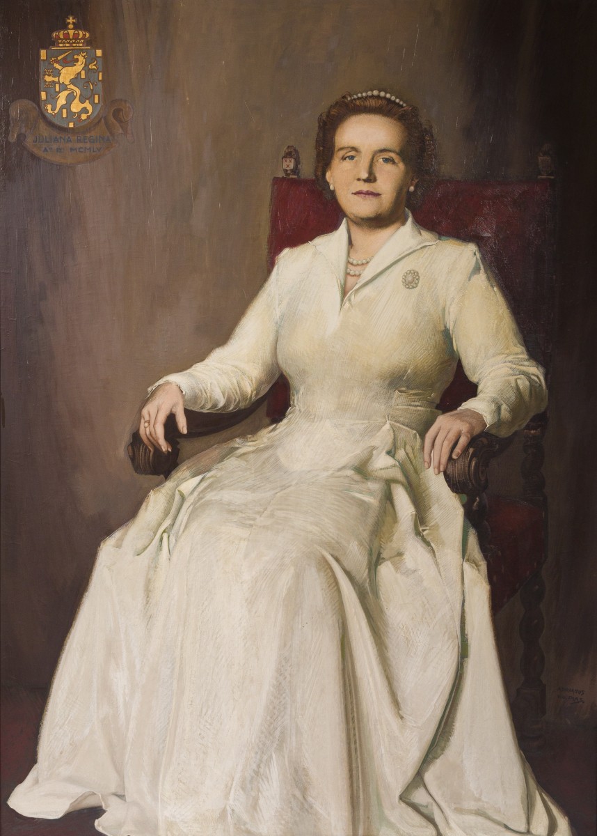 Adrianus "Marie" van der Plas (Rotterdam 1899 - 1974 Kerkrade), Portret van HKH Juliana Koningin der Nederlanden (1848 - 1980).