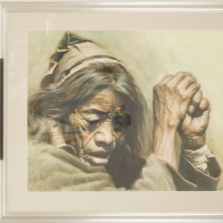 Hao Xin Zhong, China 20e eeuw. Portret van een oudere vrouw.