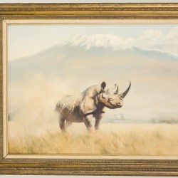 Donald Grant (North Shields, Northumberland, VK 1930 - 2001), Een neushoorn voor de Kilimanjaro.