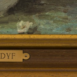 Marcel Dyf (Parijs 1899 - 1985 Bois d'Arcy, Fr.), Een stilleven van witte rozen en margrietjes in een vaas. .