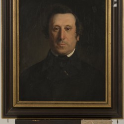 Gijsbert op ten Nones (Arnhem 1821 - 1870 Arnhem), Portret van een heer.