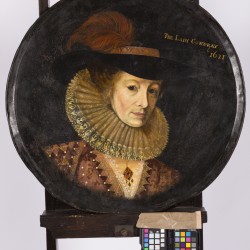 Engelse School ca, 1900. Portret van Sir Thomas Cowdrey of Berks, 1611 en een Portret van de  Lady Cowdrey (een paar).