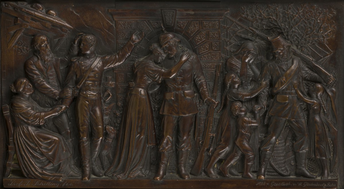 Naar een reliëf van Prof. Johannes Schilling (Mittweida 1828 – 1910 in Klotzsche, Dresden), "Figurengruppe für das Nationaldenkmal auf dem Niederwald".