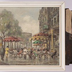 Onduidelijk gesigneerd, 20e eeuw, Stadsgezicht met de Champs Elysées, Parijs.