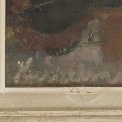 Belgische School, ca. 1930, Huizen aan de waterkant.