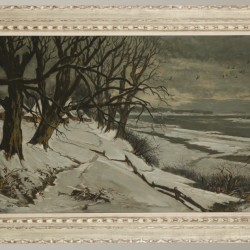 Theo Goedvrind (1979 - 1969), Een rivierlandschap in winter.