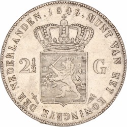 2½ Gulden. Willem II. 1849. Prachtig +.