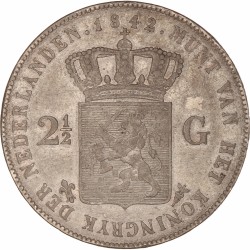 2½ Gulden. Willem II. 1842. Prachtig +.