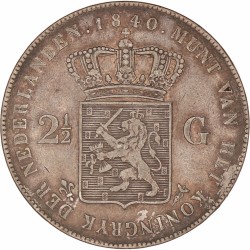 2½ Gulden. Willem I. 1840. Zeer Fraai +.