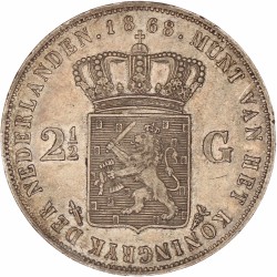 2½ Gulden. Willem III. 1868. Prachtig +.
