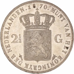 2½ Gulden. Willem III. 1870. FDC -.