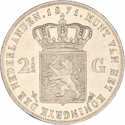 2½ Gulden. Willem III. 1871. Prachtig.