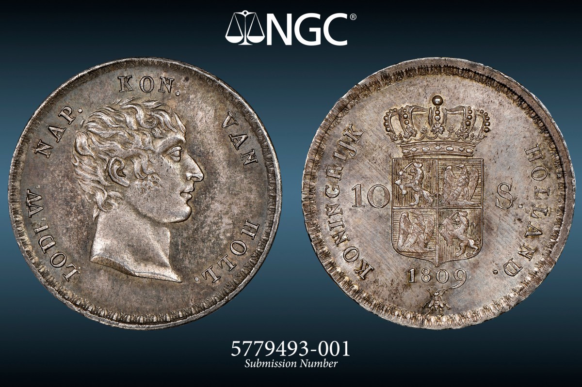 10 Stuiver. Lodewijk Napoleon. 1809. MS 63.