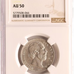 1 Gulden. Willem III. 1856. Prachtig.